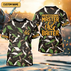 Maxcorners Professional Master Baiter Fishing UPF Shirts, Camo Fishing Shirt, Presents For Fishermen
