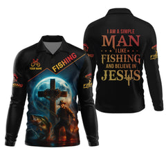 Maxcorners I Like Fishing And Believe In Jesus SPF Shirt For Men, Christian Fishing, Gift For Fisherman