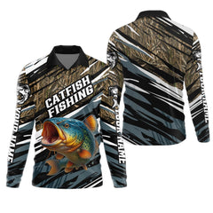 Maxcorners Catfish Fishing, SPF Shirt For Men, Hooded Fishing Shirt, Casual Button Down Shirts, Fishing Jersey