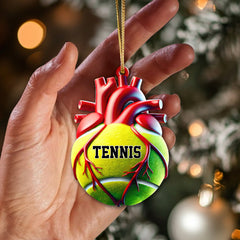 Maxcorners Custom Name Tennis Ornament, Tennis Christmas Gift 2D Flat LM2111