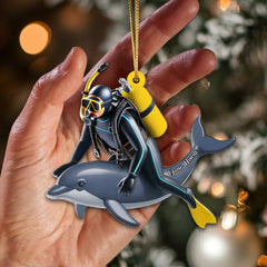 Maxcorners Diving Lover, Home Decor, Christmas Ornament, Personalized Ornament1 2D Flat LM2111