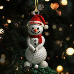 Maxcorners Golf Ball Snowman Acrylic Ornaments, Golf Christmas Gifts, Funny Golf Ball Golf Ornaments LM1611