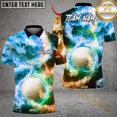 Maxcorner Elemental Strike Golf Polo Shirt Customized Name, Team Name 3D Shirts (4 Colors)