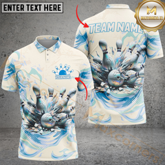 Maxcorners Bowling Cosmic Pastel Personalized Name Men And Women 3D Polo Shirt Custom Bowling Team Jersey (4 Colors)