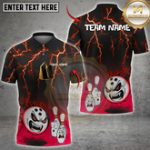 Maxcorners Bowling Flaming Angry Ball Multicolor Customized Name, Team Name 3D Shirts