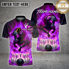 Maxcorners Bowling Shirts Flaming Bull Fire Explosion Theme Multi Options Personalized Name, Team Name 3D Shirt