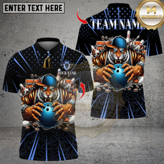 Maxcorners Cool Tiger Bowling Multicolor Customized Name, Team Name 3D Shirts