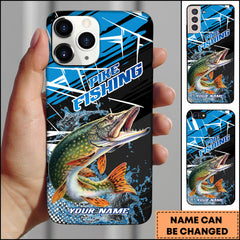 Maxcorners Pike Fishing Dynamic Splash Sport Style Personalized Name Phone Case