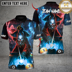 Maxcorners Billiard Neon Killer Joker Multicolor Customized Name, Team Name 3D Shirt