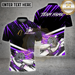 Maxcorners Bowling Shirts Ball Flame Black Abstract Design Multi Options Personalized Name, Team Name 3D Shirt