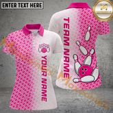 Maxcorners Pink Bowling Jersey Customized Name 3D Shirt