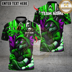 Maxcorners Bowling Graffiti Wolf Streetwear Multicolor Customized Name, Team Name 3D Shirts