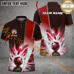 Maxcorners Thunder Breaker Bowling Jersey Multicolor Option Customized Name, Team Name 3D Polo Shirt