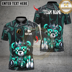 Maxcorners Bowling Cyber Mecha Bear Multicolor Customized Name Team Name 3D Shirts