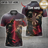 Maxcorners Darts Spartan Warrior vs Lion Multicolor Customized Name, Team Name 3D Shirts