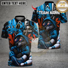 Maxcorners Bowling Graffiti Wolf Streetwear Multicolor Customized Name, Team Name 3D Shirts