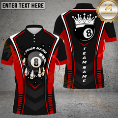 Maxcorners Billiard 8-Ball Pool Cue King Multicolor Personalized Name, Team Name 3D Unisex Shirt