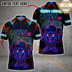 Maxcorners Darts Funny Dartboard Now or Never With Neon Style Personalized Name 3D Unisex Shirt