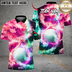 Maxcorner Elemental Strike Golf Polo Shirt Customized Name, Team Name 3D Shirts (4 Colors)