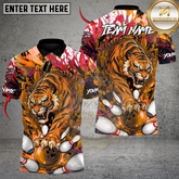 Maxcorners Wild Strike Tiger Bowling Multicolor Customized Name, Team Name 3D Shirts