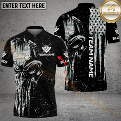 Maxcorners Billiard Ball 8 Camo Punisher Skull Multicolor Customized Name, Team Name 3D Shirt