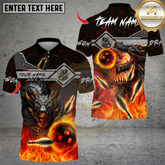 Maxcorners Bowling Fire Dragon Multicolor Customized Name, Team Name 3D Shirts
