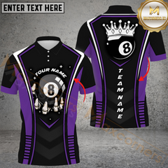Maxcorners Billiard 8-Ball Pool Cue King Multicolor Personalized Name, Team Name 3D Unisex Shirt