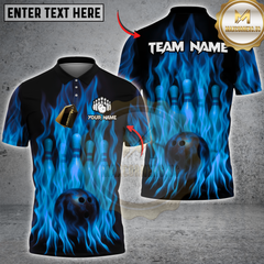 Maxcorners Inferno Bowling Multicolor Customized Name, Team Name 3D Shirts