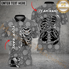 Maxcorners Darts Skeleton Bone Customized Name, Team Name 3D Shirt