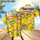 Maxcorners Tuna Fishing Beer Swimming Personalized Name, Team Name 3D Hawaiian Shirt