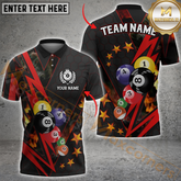 Maxcorners Pool Lightning Billiard Jersey Multicolor Option Personalized Name, Team Name 3D Polo Shirt