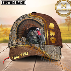 Maxcorners Golden Hunting Grass Brown Camouflage Personalized Name 3D Cap (Deer/Moose/Boar/Elk/Turkey/Duck)