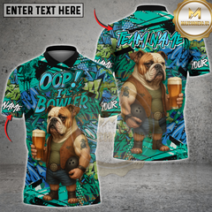 Maxcorners Bowling Bulldog Graffiti Design Multicolor Customized Name, Team Name 3D Shirts