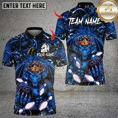 Maxcorners Bowling Dragon King Multicolor Customized Name Team Name 3D Shirts