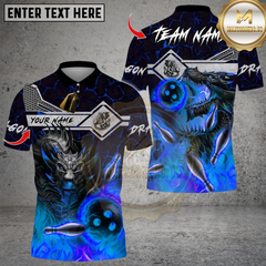 Maxcorners Bowling Fire Dragon Multicolor Customized Name, Team Name 3D Shirts