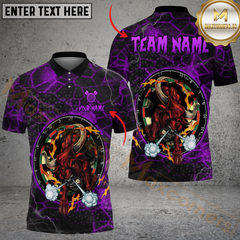 Maxcorners Darts Fire Red Bull Multicolor Customized Name, Team Name 3D Shirts