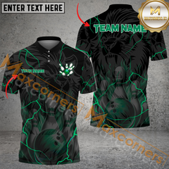 Maxcorners Thunder Bowling Jersey Multicolor Option Personalized Name, Team Name 3D Polo Shirt