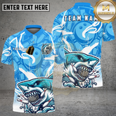 Maxcorners Bowling Shark Bite Strike Graphic Multicolor Options Personalized Name, Team Name 3D Shirt (4 Colors)