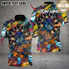 Maxcorners Street Wolf Darts Multicolor Customized Name, Team Name 3D Shirts