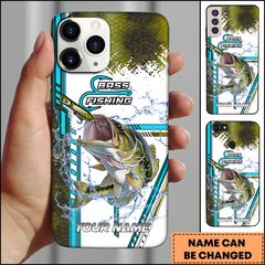 Maxcorners Fishing Bass Jump Water Personalized Name 3D Phone Case