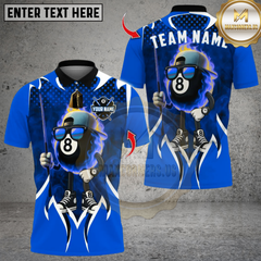 Maxcorners Billiard Flaming Cool 8 Ball Multicolor Customized Name, Team Name 3D Shirt