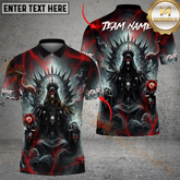 Maxcorners Billiard Ball 8 Pool Skull Hell Throne Personalized Name & Team Name Shirt (4 Colors)