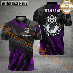 Maxcorners Darts Dartboard Crack Pattern Mutilcolor Options Personalized Name, Team Name 3D Polo Shirt