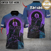 Maxcorners Billiard Blood Moon Cat Pack Multicolor Customized Name, Team Name 3D Shirts