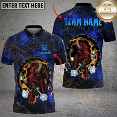 Maxcorners Darts Fire Red Bull Multicolor Customized Name, Team Name 3D Shirts