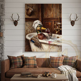 Maxcorners Mallard Bath Canvas - Rustic Wildlife Bathroom Decor