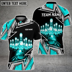 Maxcorners Bowling And Pins Premium Super Multicolor Option Customized Name 3D Shirt