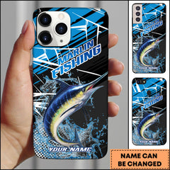 Maxcorners Marlin Fishing Dynamic Splash Sport Style Personalized Name Phone Case