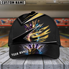 Maxcorners Bowling Premium Multicolor Personalized Name 3D Cap
