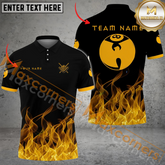 Maxcorners Pool 8 Flame Billiard Jersey Multicolor Options Personalized Name, Team Name 3D Polo Shirt (4 Colors)